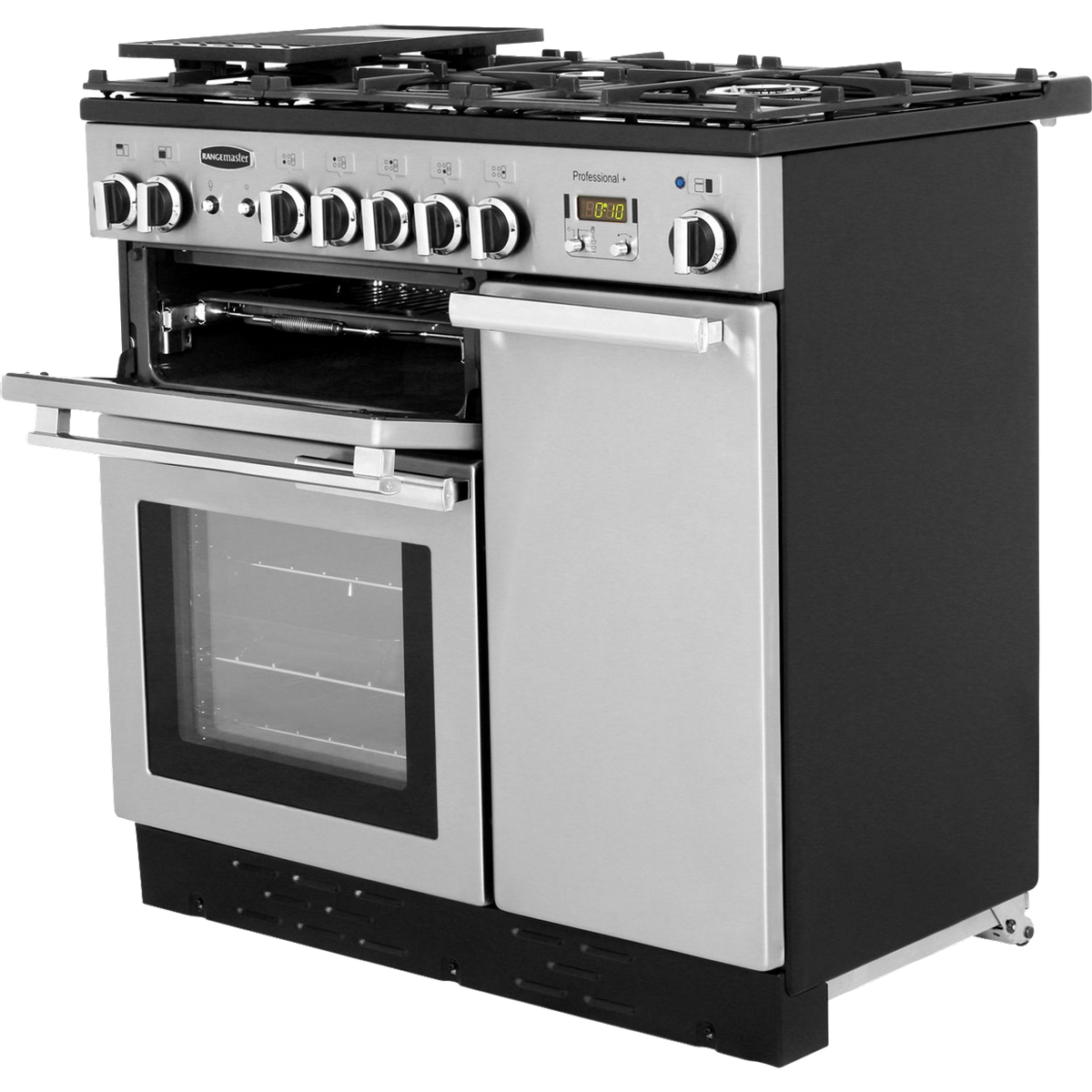 Rangemaster Professional Plus PROP90NGFSS-C 90cm Gas Range Cooker with Electric Fan Oven - Stainless Steel - A+-A Rated