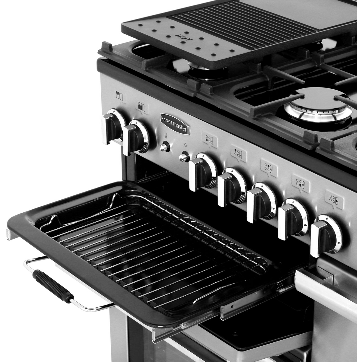 Rangemaster Professional Plus PROP90NGFSS-C 90cm Gas Range Cooker with Electric Fan Oven - Stainless Steel - A+-A Rated