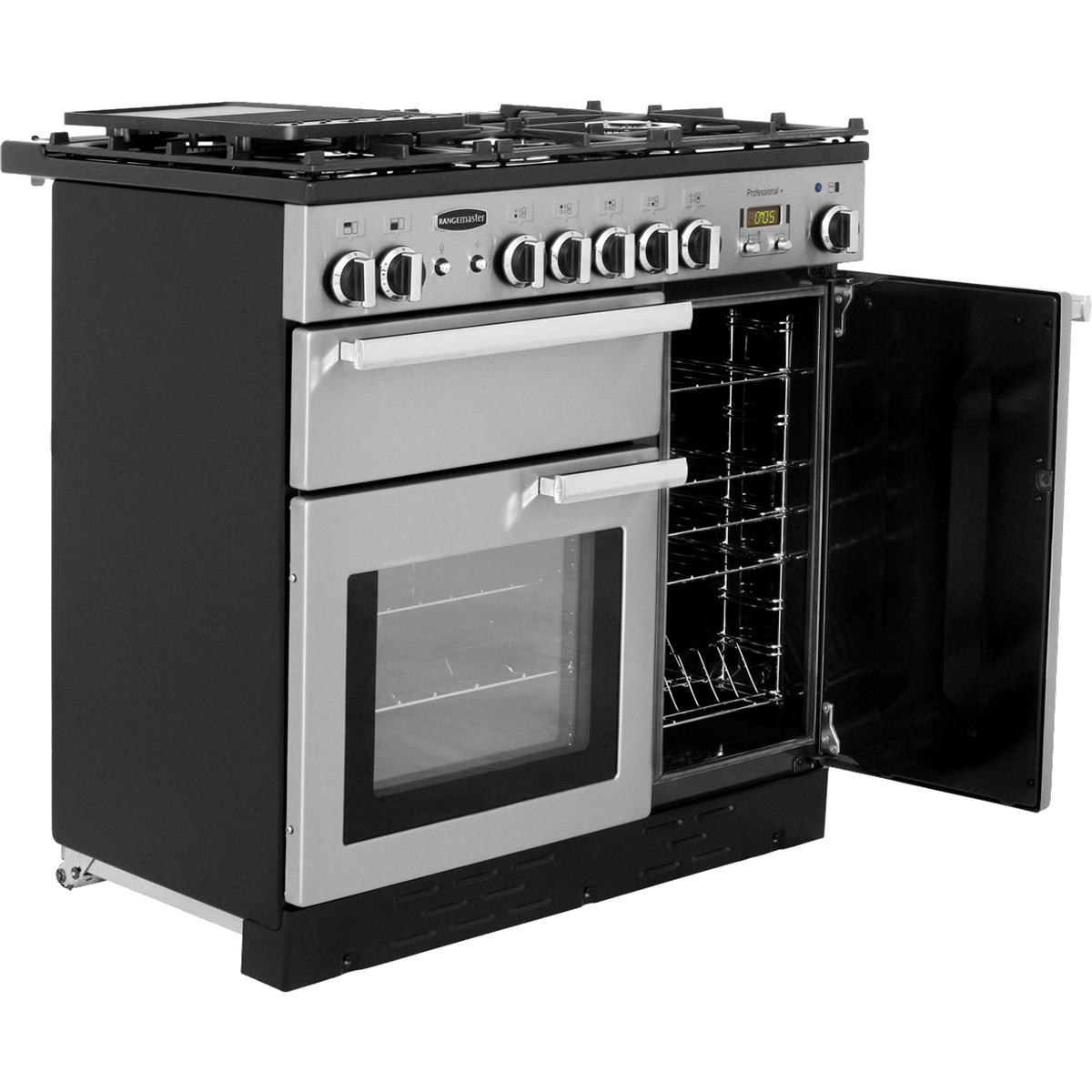 Rangemaster Professional Plus PROP90NGFSS-C 90cm Gas Range Cooker with Electric Fan Oven - Stainless Steel - A+-A Rated