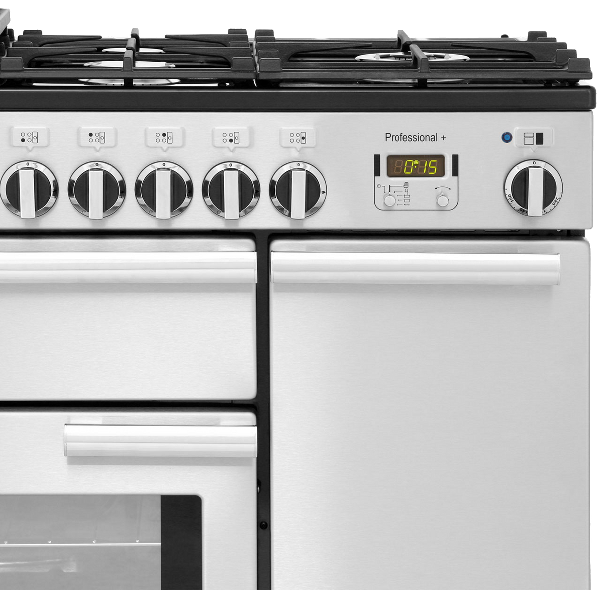 Rangemaster Professional Plus PROP90NGFSS-C 90cm Gas Range Cooker with Electric Fan Oven - Stainless Steel - A+-A Rated