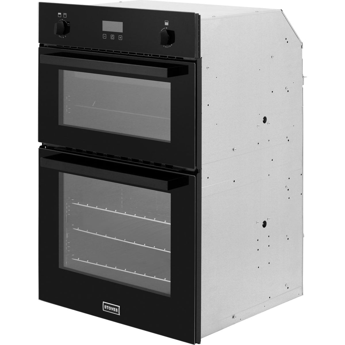 Stoves BI900G Built In Gas Double Oven with Full Width Electric Grill - Black - A-A Rated