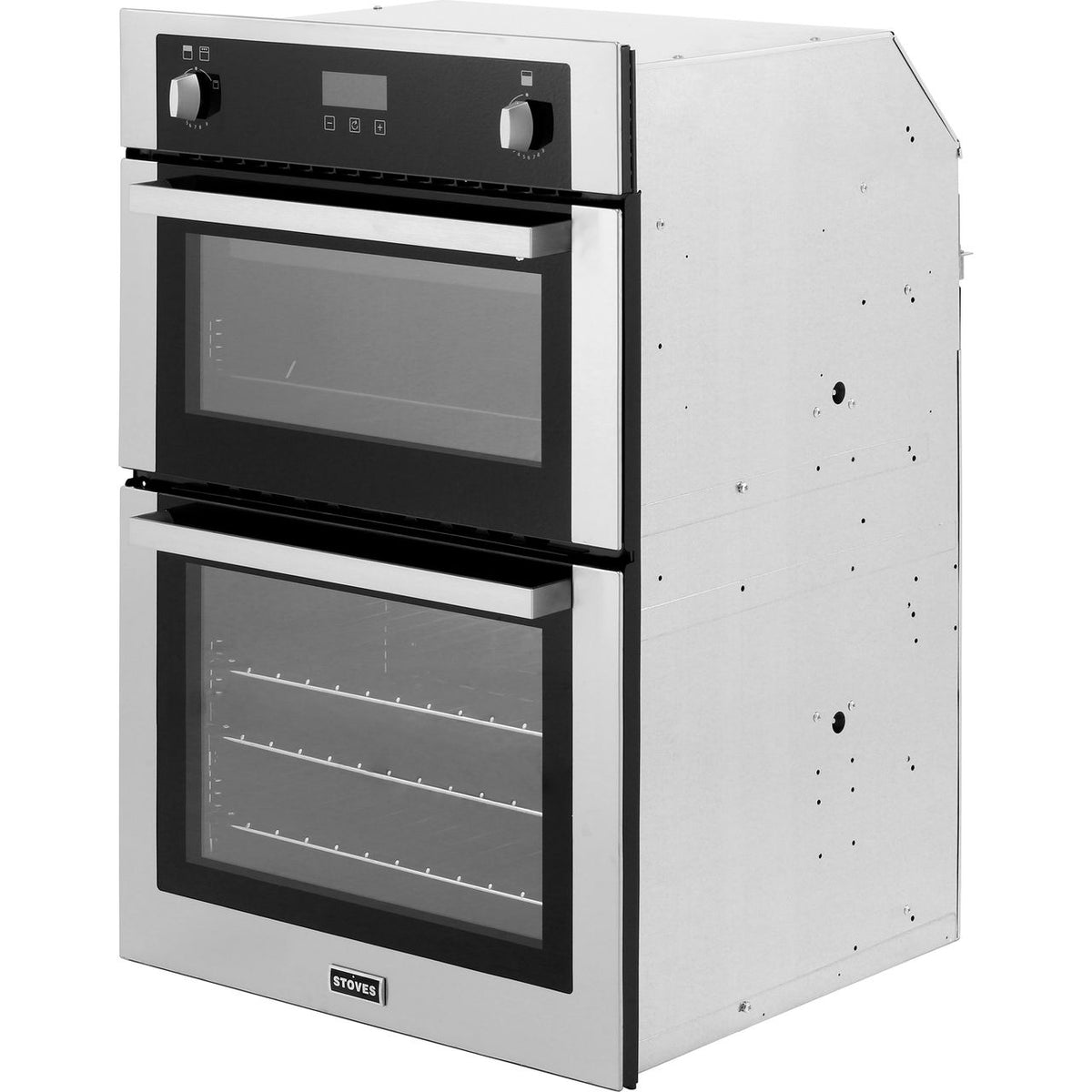 Stoves BI900G Built In Gas Double Oven with Full Width Electric Grill - Stainless Steel - A-A Rated