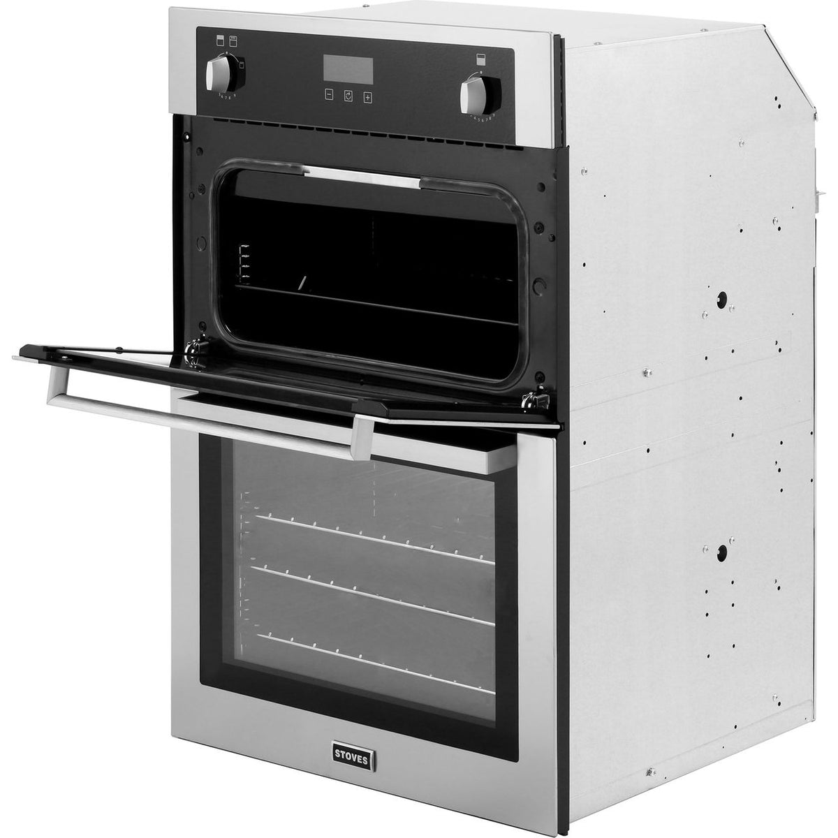 Stoves BI900G Built In Gas Double Oven with Full Width Electric Grill - Stainless Steel - A-A Rated