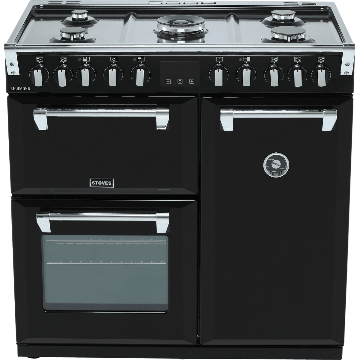 Stoves Richmond S900DF 90cm Dual Fuel Range Cooker - Black - A-A-A Rated