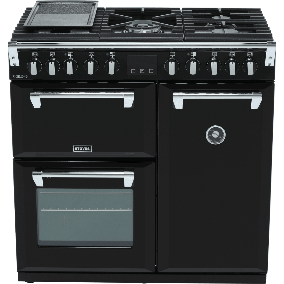 Stoves Richmond S900DF 90cm Dual Fuel Range Cooker - Black - A-A-A Rated