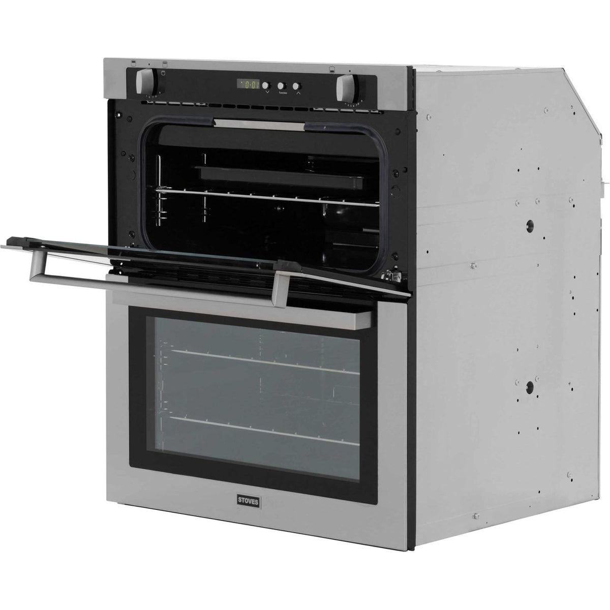 Stoves SGB700PS Built Under Gas Double Oven with Full Width Electric Grill - Stainless Steel - A-A Rated