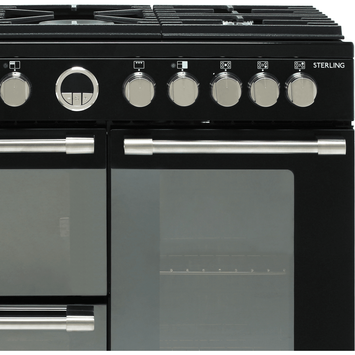 Stoves Sterling S900DF 90cm Dual Fuel Range Cooker - Black - A-A-A Rated