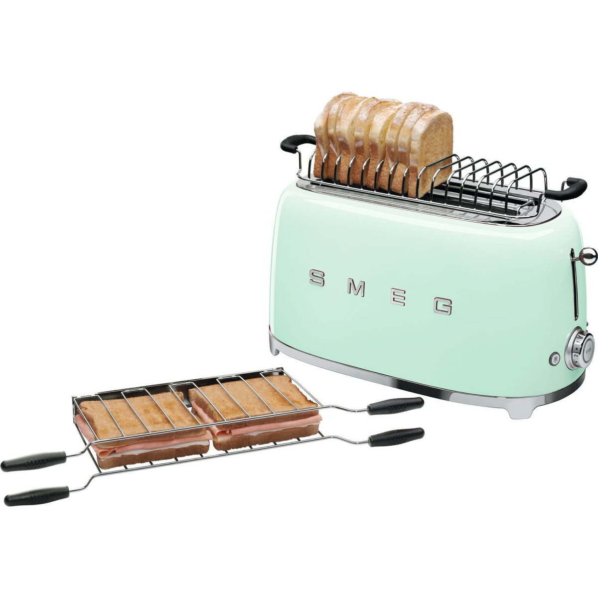 Smeg 50's Retro TSF02PGUK 4 Slice Toaster - Pastel Green